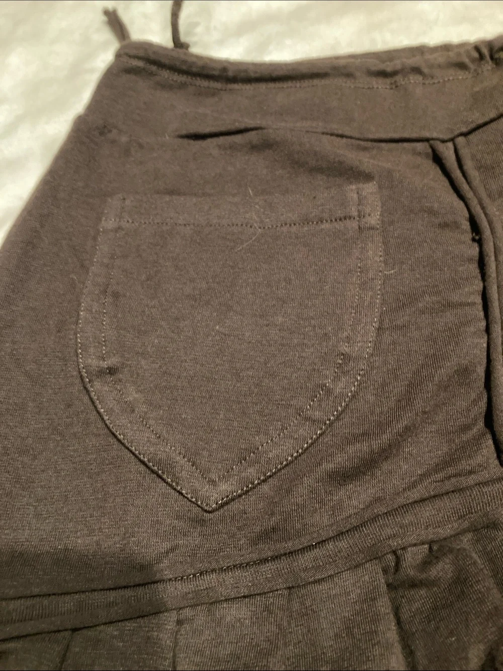 Lace-Trim Mini Skirt in Brown